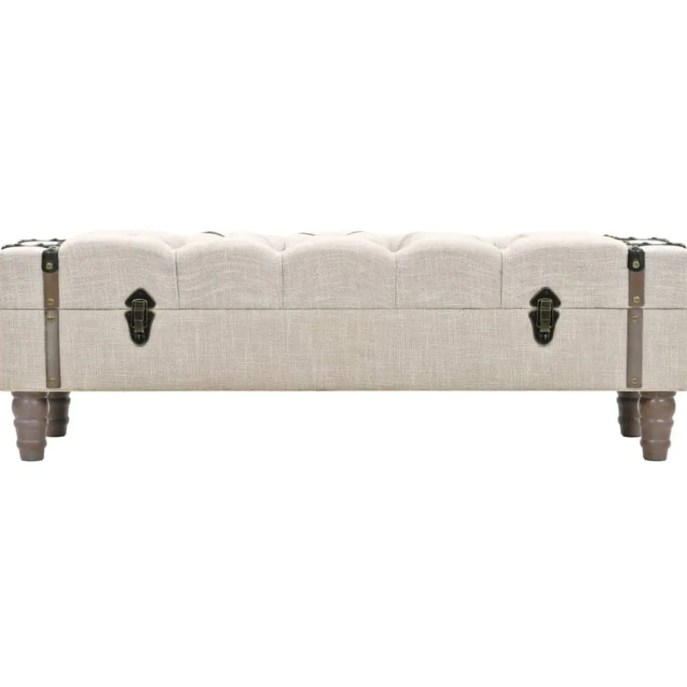 vidaXL Banc de rangement Bois massif et acier 111x34x37 cm