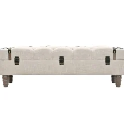 vidaXL Banc de rangement Bois massif et acier 111x34x37 cm