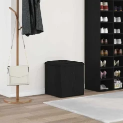 Bancs-vidaXL Banc de rangement Chêne noir 42 x 42 x 45 cm Bois d'ingénierie Ch&ecirc;ne noir