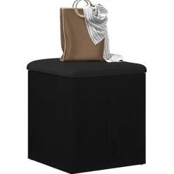 Bancs-vidaXL Banc de rangement Chêne noir 42 x 42 x 45 cm Bois d'ingénierie Ch&ecirc;ne noir