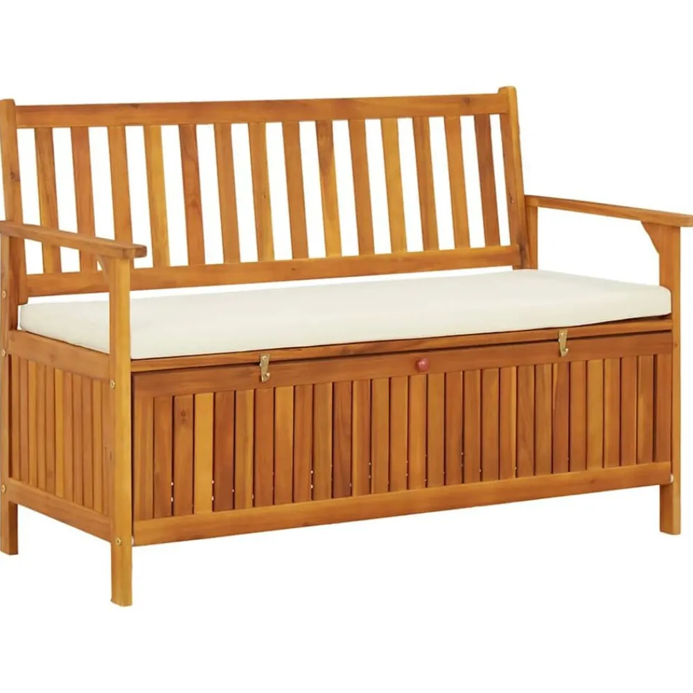 vidaXL Banc de rangement de jardin Bois d'acacia solide 120x63x84 cm