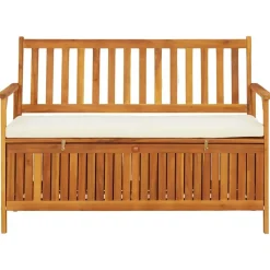 vidaXL Banc de rangement de jardin Bois d'acacia solide 120x63x84 cm