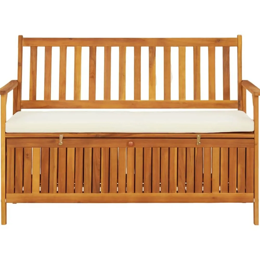 vidaXL Banc de rangement de jardin Bois d'acacia solide 120x63x84 cm