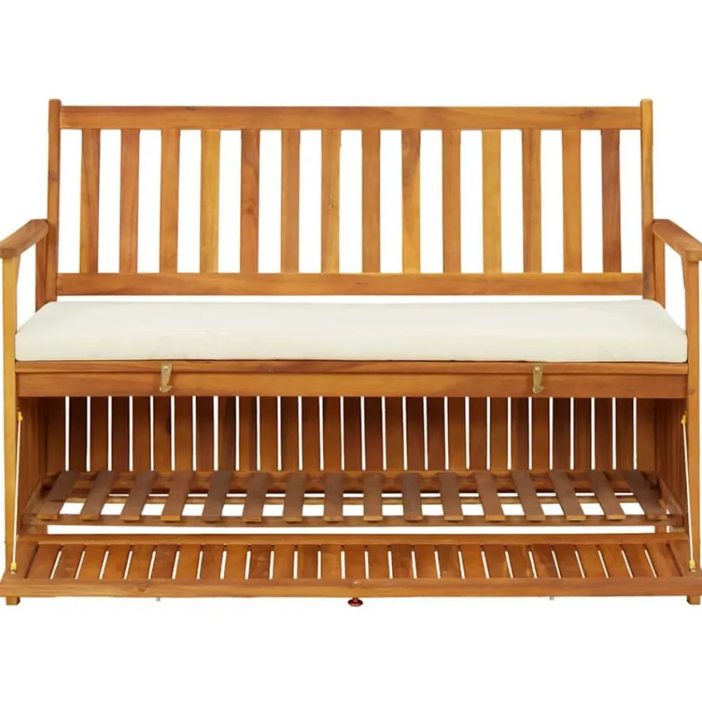 vidaXL Banc de rangement de jardin Bois d'acacia solide 120x63x84 cm