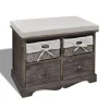 vidaXL Banc de rangement Marron 62x33x42 cm Bois de paulownia
