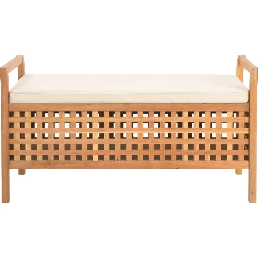 vidaXL Banc de rangement 93x49x49 cm Bois de noyer massif