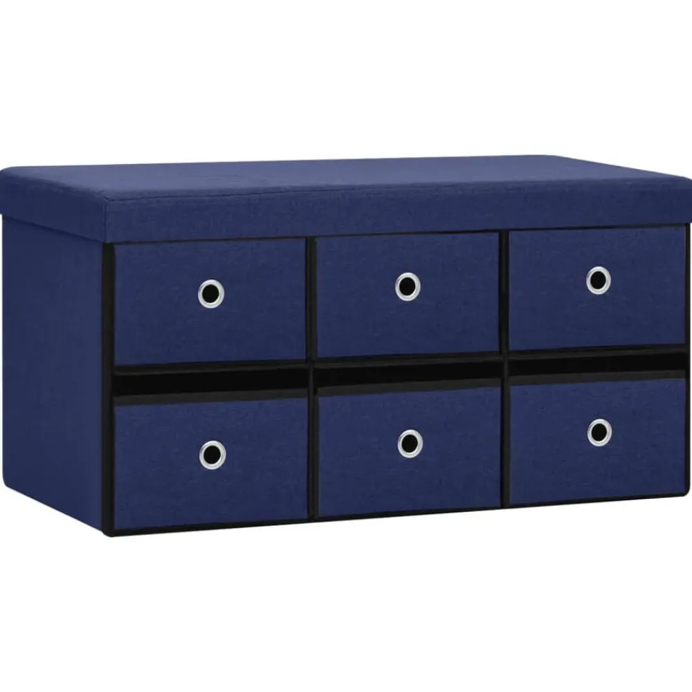 vidaXL Banc de rangement pliable 76x38x38 cm Faux lin
