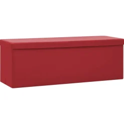 Bancs-vidaXL Banc de rangement pliable PVC Rouge bordeaux
