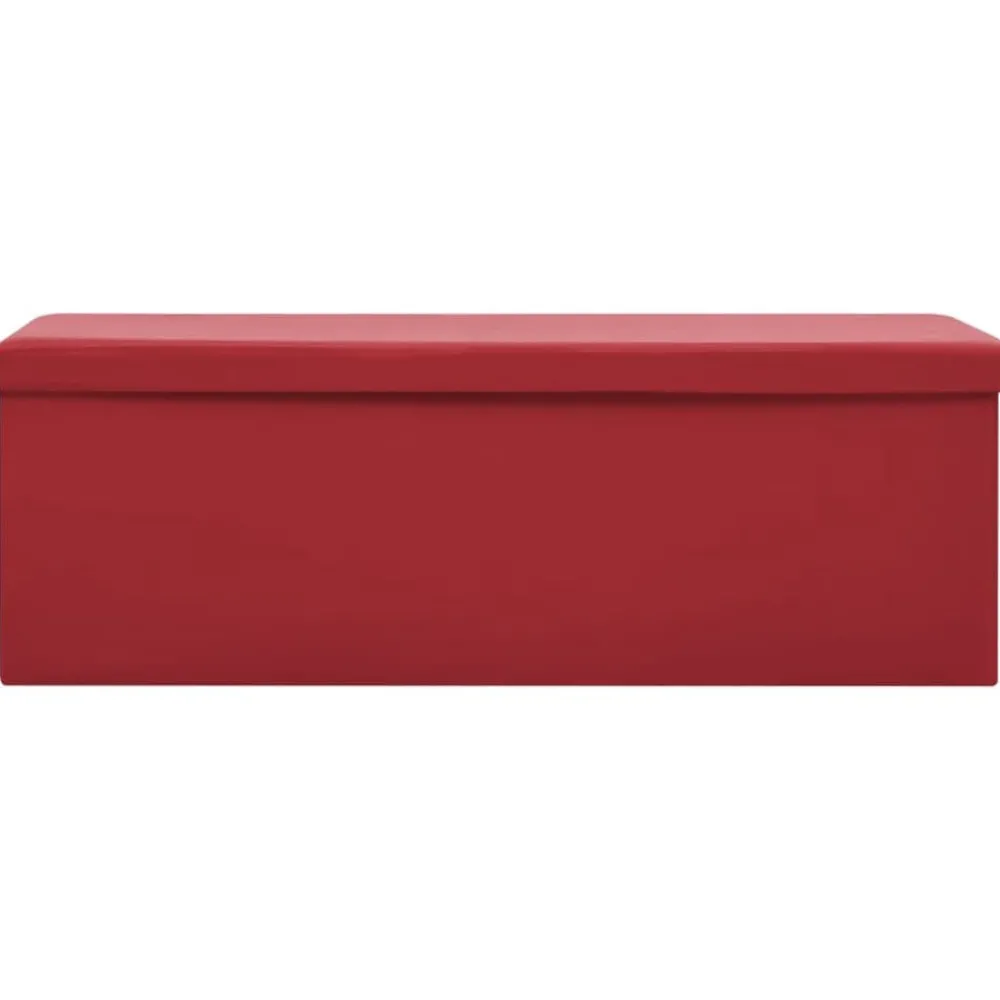 Bancs-vidaXL Banc de rangement pliable PVC Rouge bordeaux