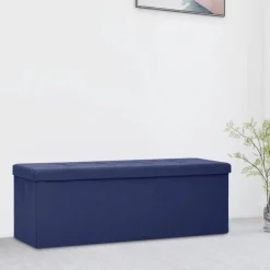 vidaXL Banc de rangement pliable Faux lin