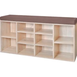 Bancs-vidaXL Banc de rangement à chaussures 10 compartiments Couleur chêne Marron