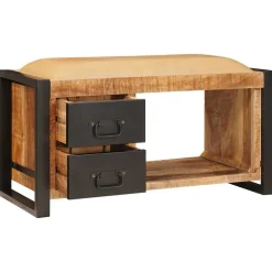 vidaXL Banc de rangement avec tiroir Marron Bois de manguier massif