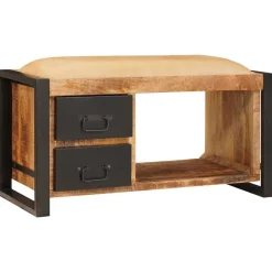vidaXL Banc de rangement avec tiroir Marron Bois de manguier massif