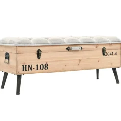 vidaXL Banc de rangement 110 cm Bois de sapin massif