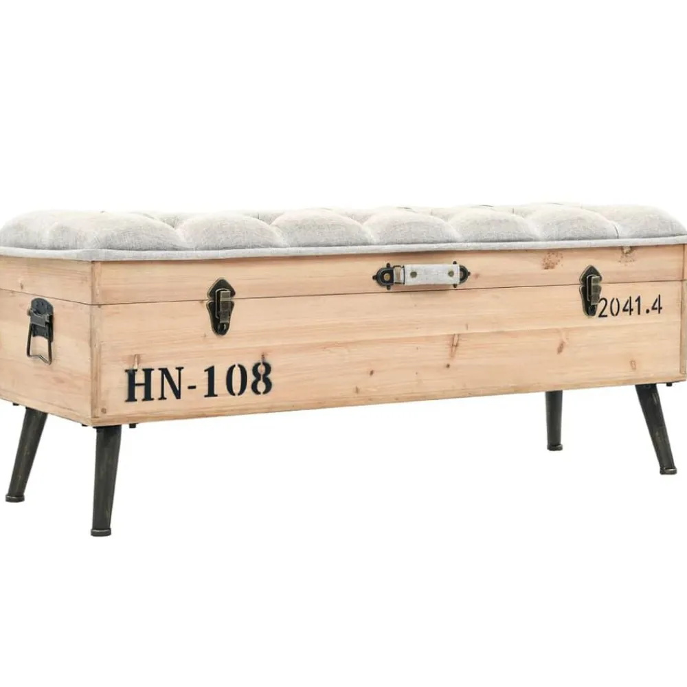 vidaXL Banc de rangement 110 cm Bois de sapin massif