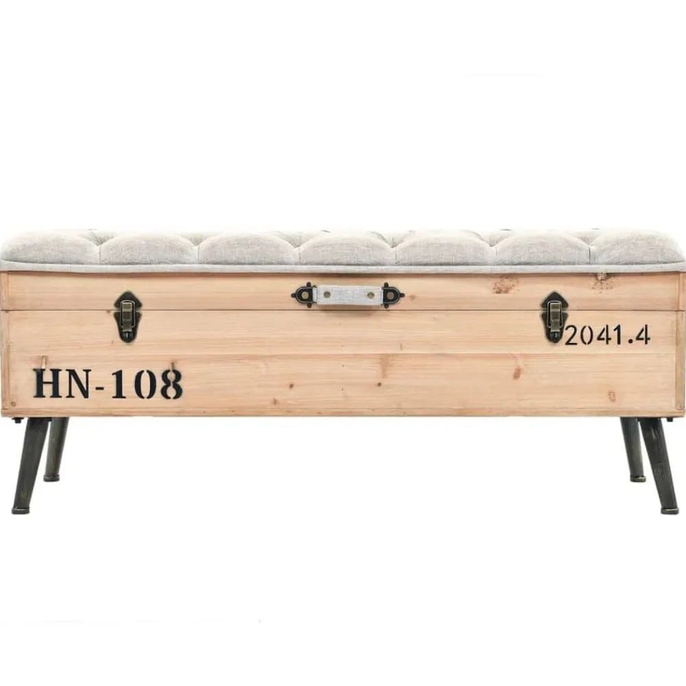 vidaXL Banc de rangement 110 cm Bois de sapin massif