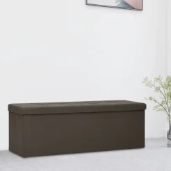vidaXL Banc de rangement pliable Faux lin