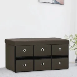 vidaXL Banc de rangement pliable 76x38x38 cm Faux lin