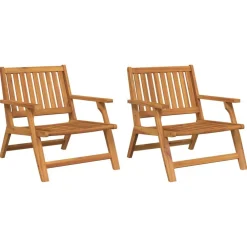 vidaXL Banc de Relaxation 2 pcs Marron Bois d'Acacia Massif
