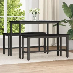 Bancs-vidaXL Banc de salle à manger Chêne noir 100 x 32,5 x 48,5 cm Ch&ecirc;ne noir