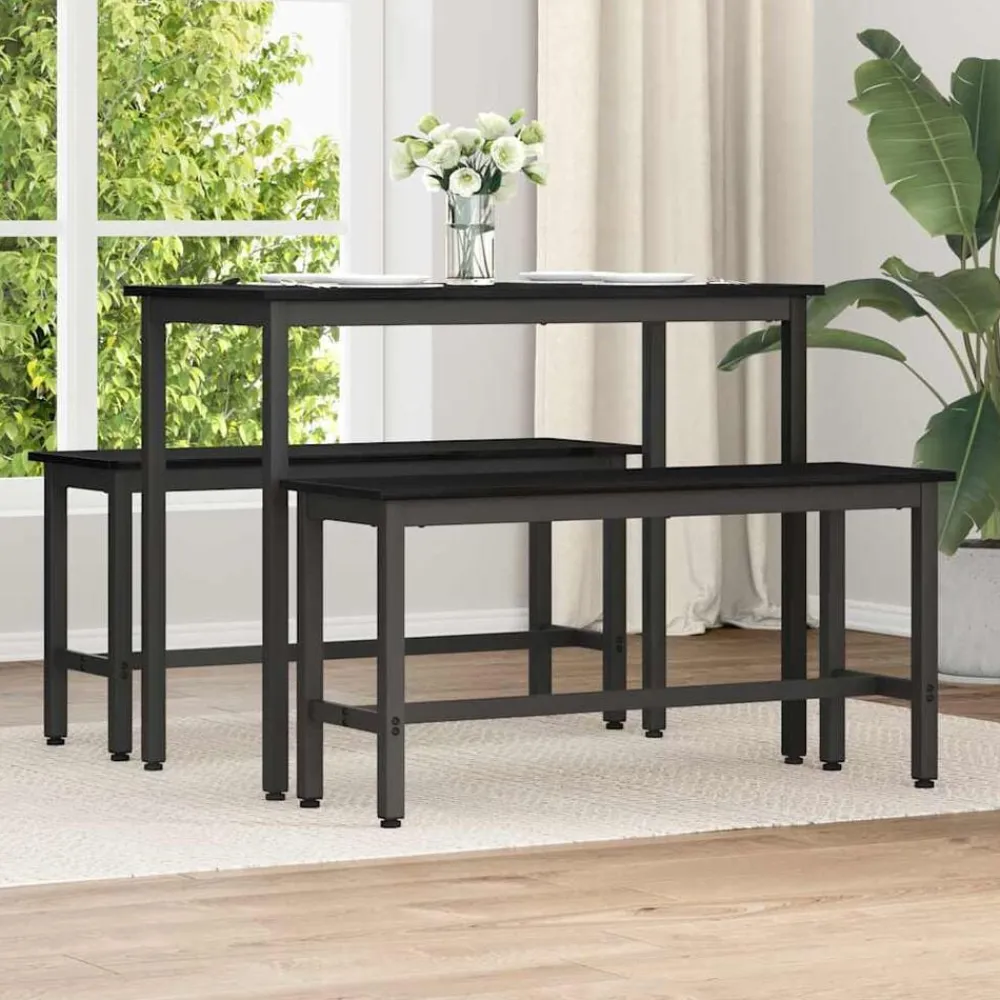 Bancs-vidaXL Banc de salle à manger Chêne noir 100 x 32,5 x 48,5 cm Chêne noir