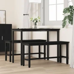 Bancs-vidaXL Banc de salle à manger Chêne noir 100 x 32,5 x 48,5 cm Chêne noir