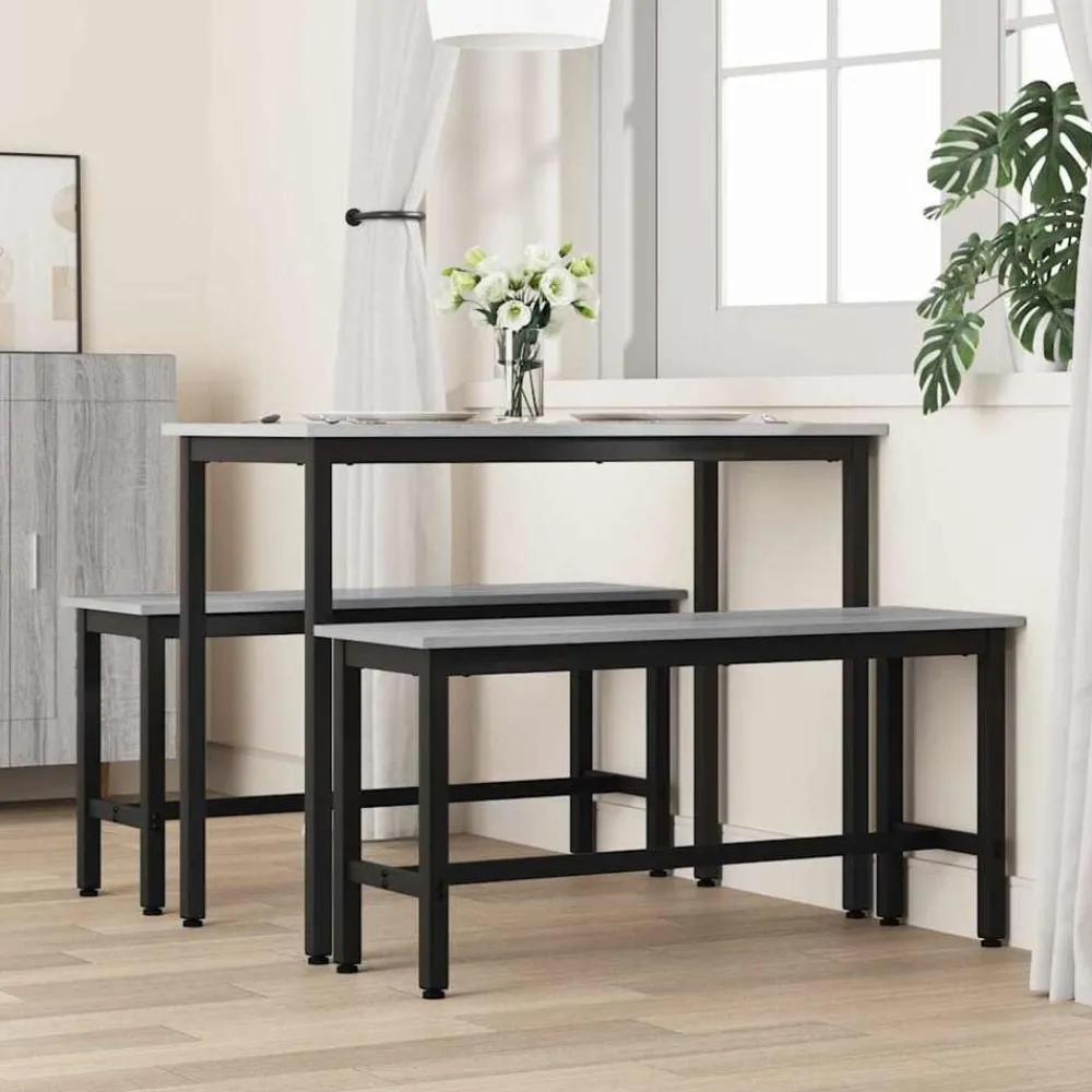 vidaXL Banc de salle à manger Gris Sonoma 100 x 32,5 x 48,5 cm