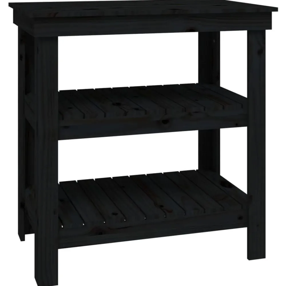 Accessoires De Quincaillerie-vidaXL Banc de travail 78,5x50x80 cm Bois de pin massif Noir