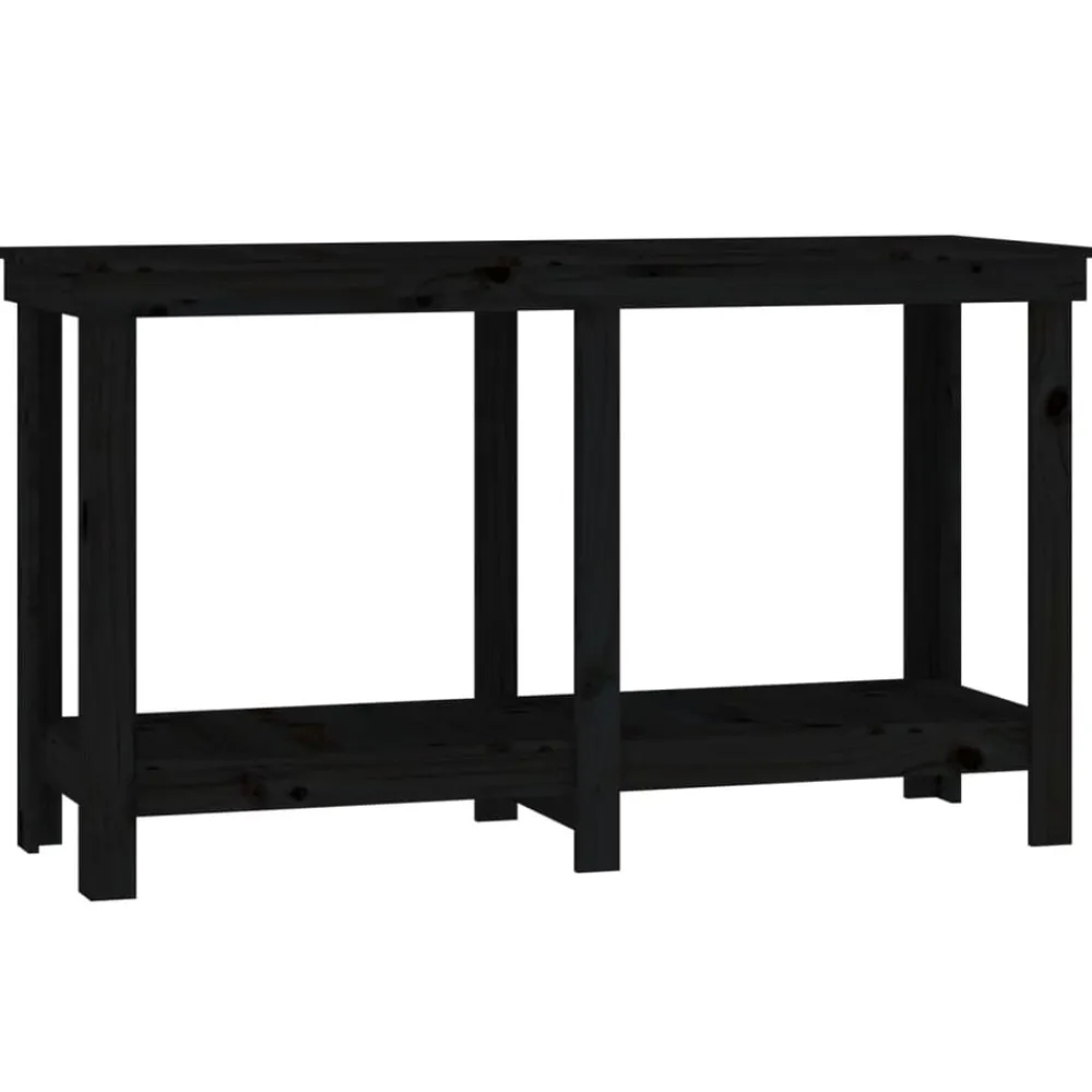 Accessoires De Quincaillerie-vidaXL Banc de travail 140x50x80 cm Bois de pin massif Noir