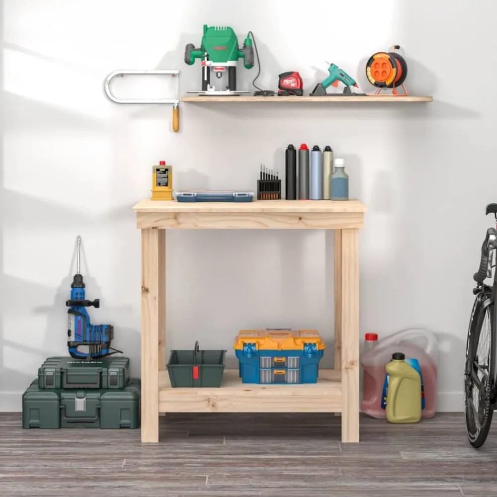 Accessoires De Quincaillerie-vidaXL Banc de travail 80x50x80 cm Bois de pin massif Naturel