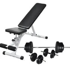 Entraînement & Fitness-vidaXL Banc d'entraînement avec jeu d'haltères 60,5 kg