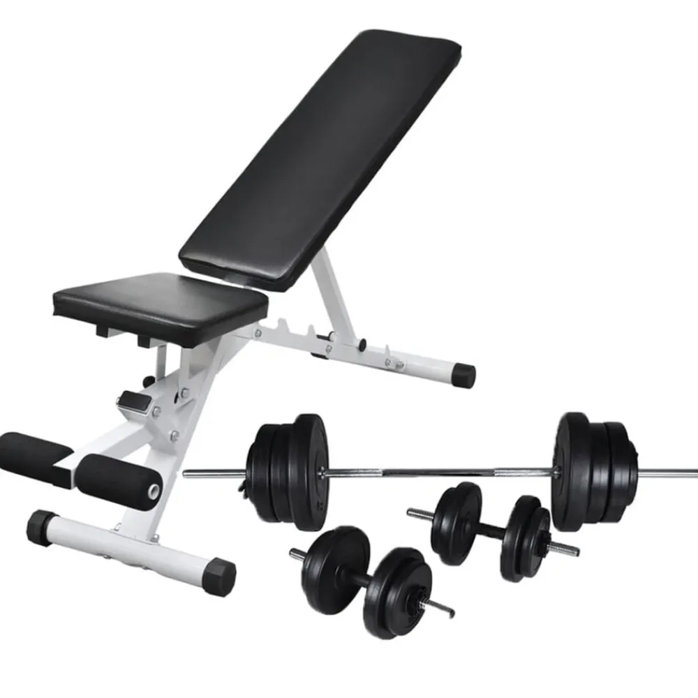 Entraînement & Fitness-vidaXL Banc d'entraînement avec jeu d'haltères 60,5 kg