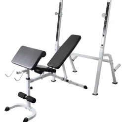 vidaXL Banc d'entraînement avec support de poids jeu d'haltères 120 kg