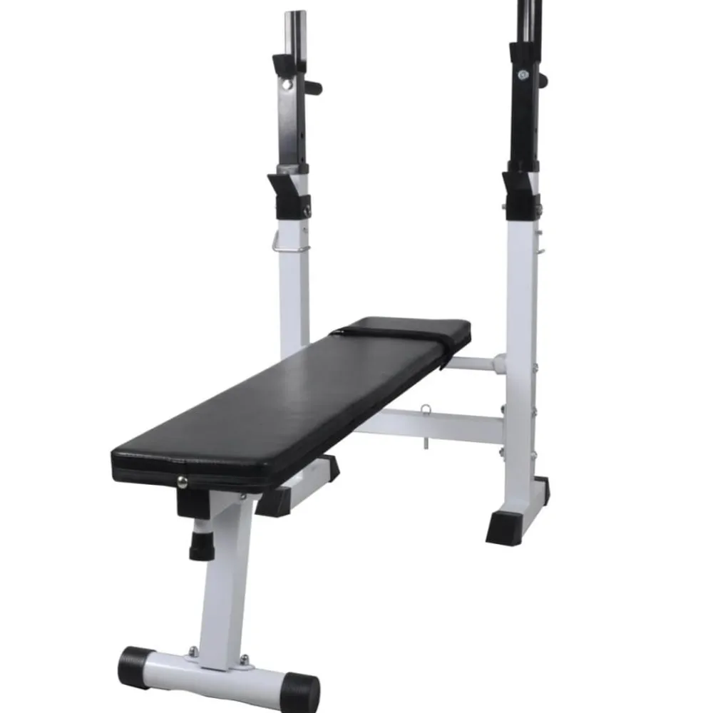 vidaXL Banc d'entraînement avec support de poids jeu d'haltères 120 kg