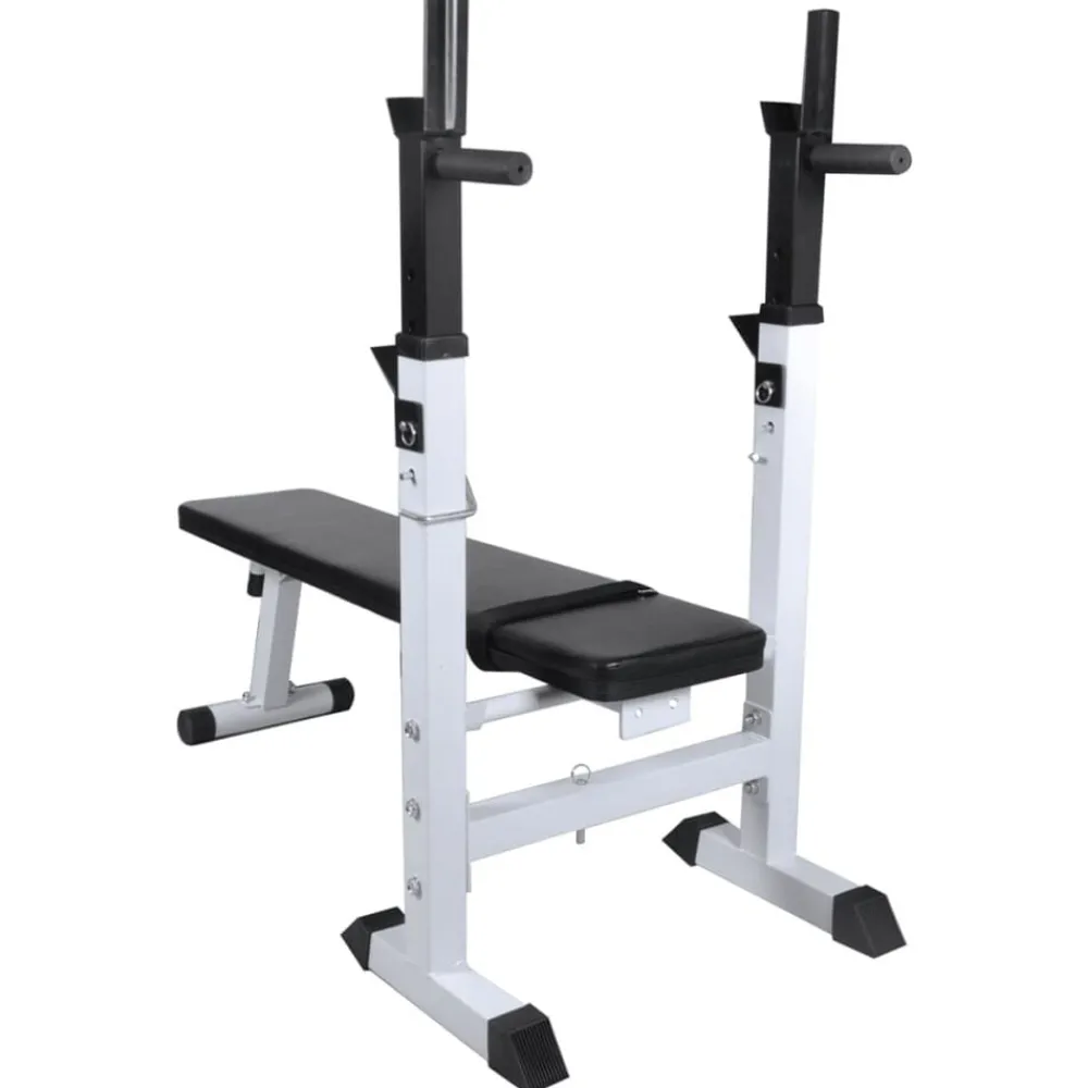 vidaXL Banc d'entraînement avec support de poids jeu d'haltères 120 kg