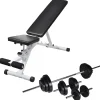 Entraînement & Fitness-vidaXL Banc d'entraînement avec jeu d'haltères 30,5 kg