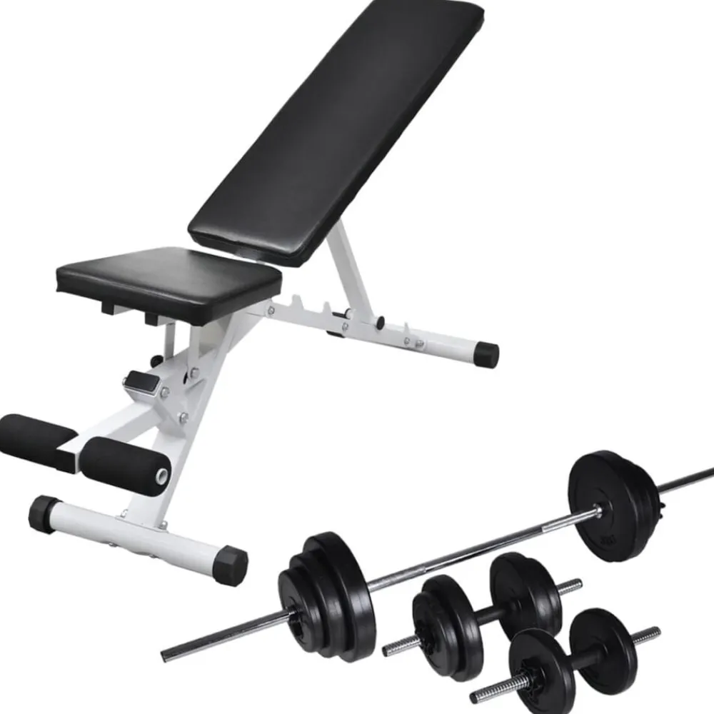 Entraînement & Fitness-vidaXL Banc d'entraînement avec jeu d'haltères 30,5 kg