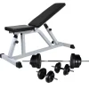 vidaXL Banc d'entraînement avec jeu d'haltères 60,5 kg