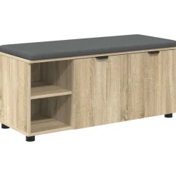 Bancs-vidaXL Banc d'entrée avec coussin Chêne Sonoma 100 x 38 x 46 cm Chêne sonoma