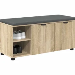 Bancs-vidaXL Banc d'entrée avec coussin Chêne Sonoma 100 x 38 x 46 cm Chêne sonoma