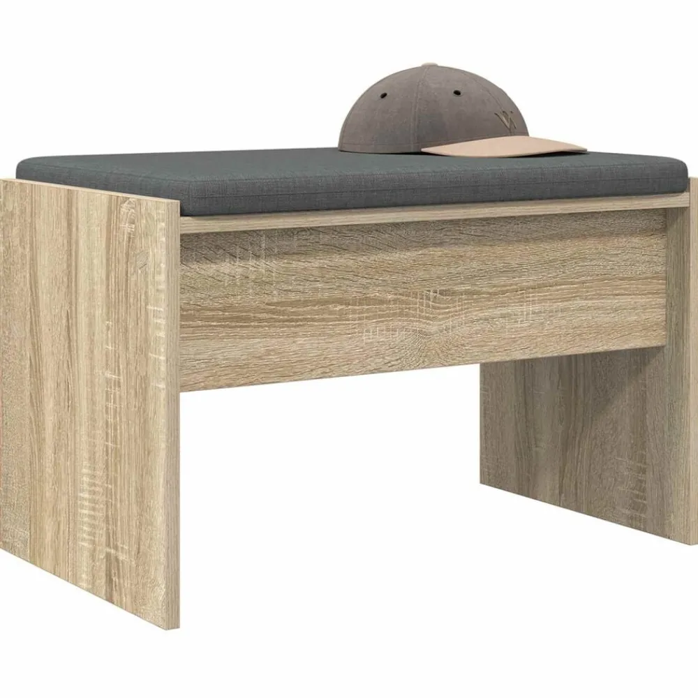 vidaXL Banc d'entrée avec coussin Chêne Sonoma 63 x 38 x 40 cm