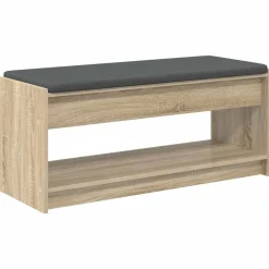 Bancs-vidaXL Banc d'entrée avec coussin Chêne Sonoma 103 x 38 x 45 cm Chêne sonoma