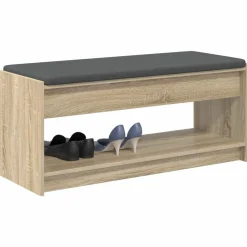 Bancs-vidaXL Banc d'entrée avec coussin Chêne Sonoma 103 x 38 x 45 cm Chêne sonoma