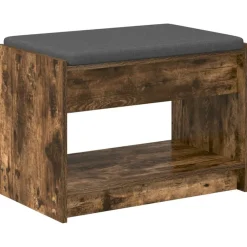 vidaXL Banc d'entrée avec coussin Chêne Fumé 63 x 38 x 45 cm