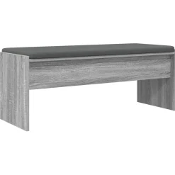 Bancs-vidaXL Banc d'entrée avec coussin Gris Sonoma 103 x 38 x 40 cm Sonoma gris
