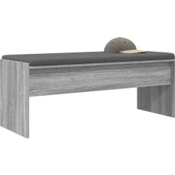Bancs-vidaXL Banc d'entrée avec coussin Gris Sonoma 103 x 38 x 40 cm Sonoma gris