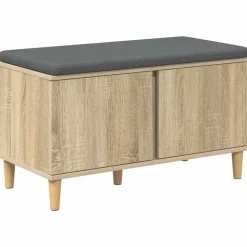 Bancs-vidaXL Banc d'entrée avec coussin Chêne Sonoma 80 x 38 x 46 cm Chêne sonoma