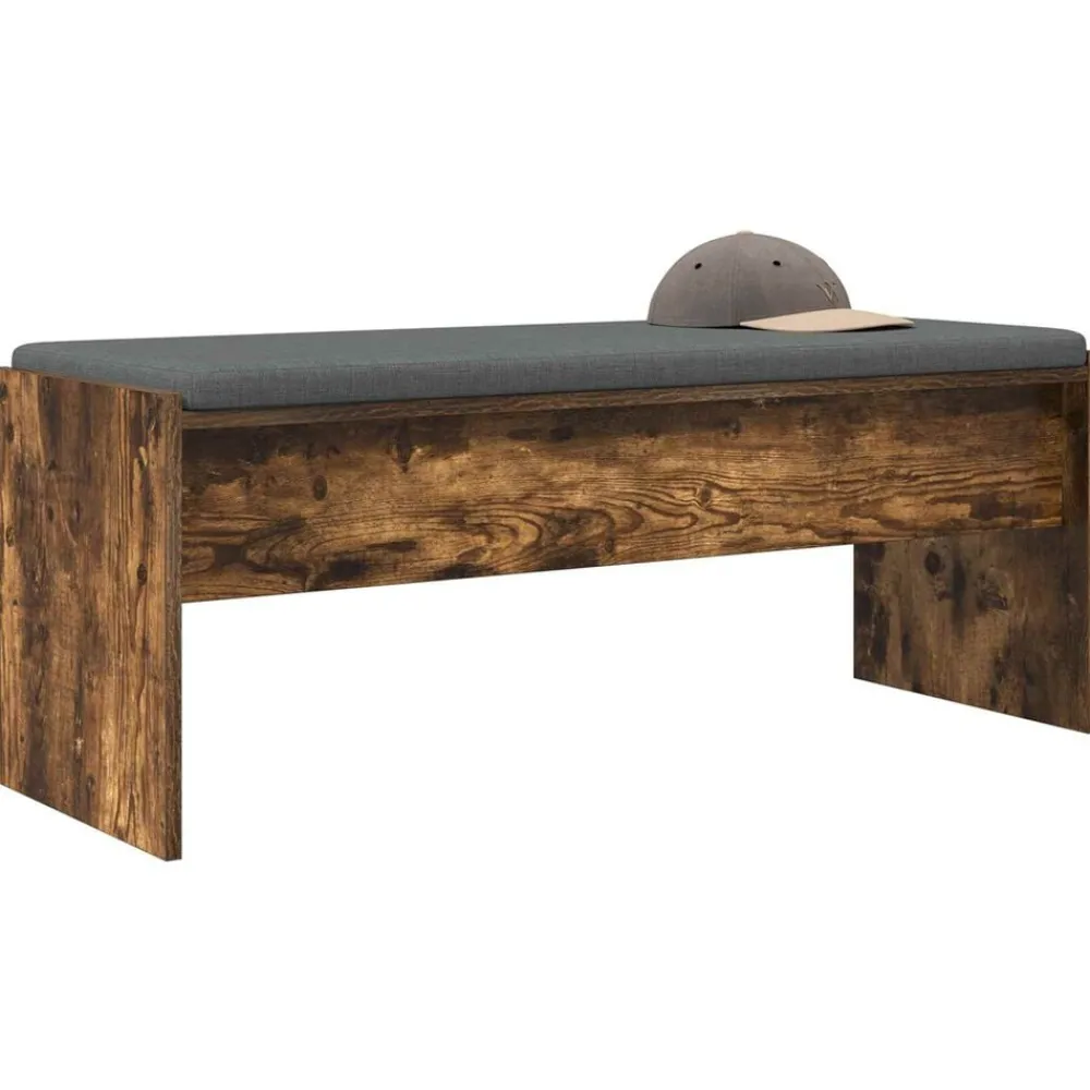 vidaXL Banc d'entrée avec coussin Chêne fumé 103 x 38 x 40 cm