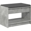 Bancs-vidaXL Banc d'entrée avec coussin Gris Béton 63 x 38 x 45 cm