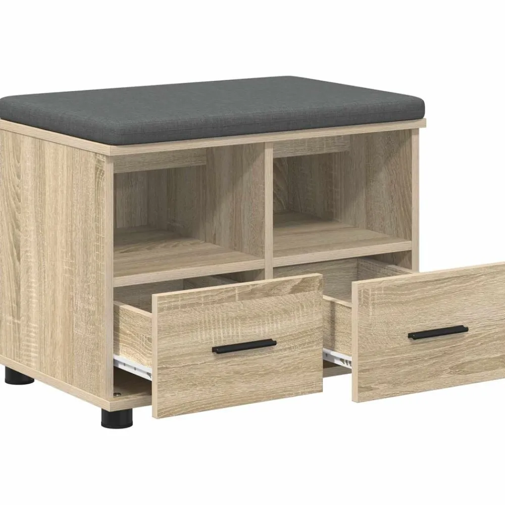 Bancs-vidaXL Banc d'entrée avec coussin Chêne Sonoma 60 x 38 x 46 cm Chêne sonoma